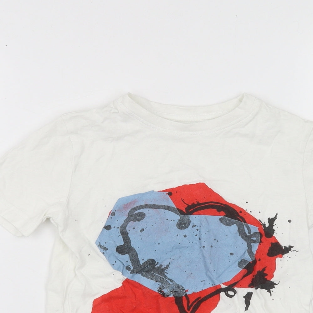 George Girls White   Basic T-Shirt Size 3-4 Years