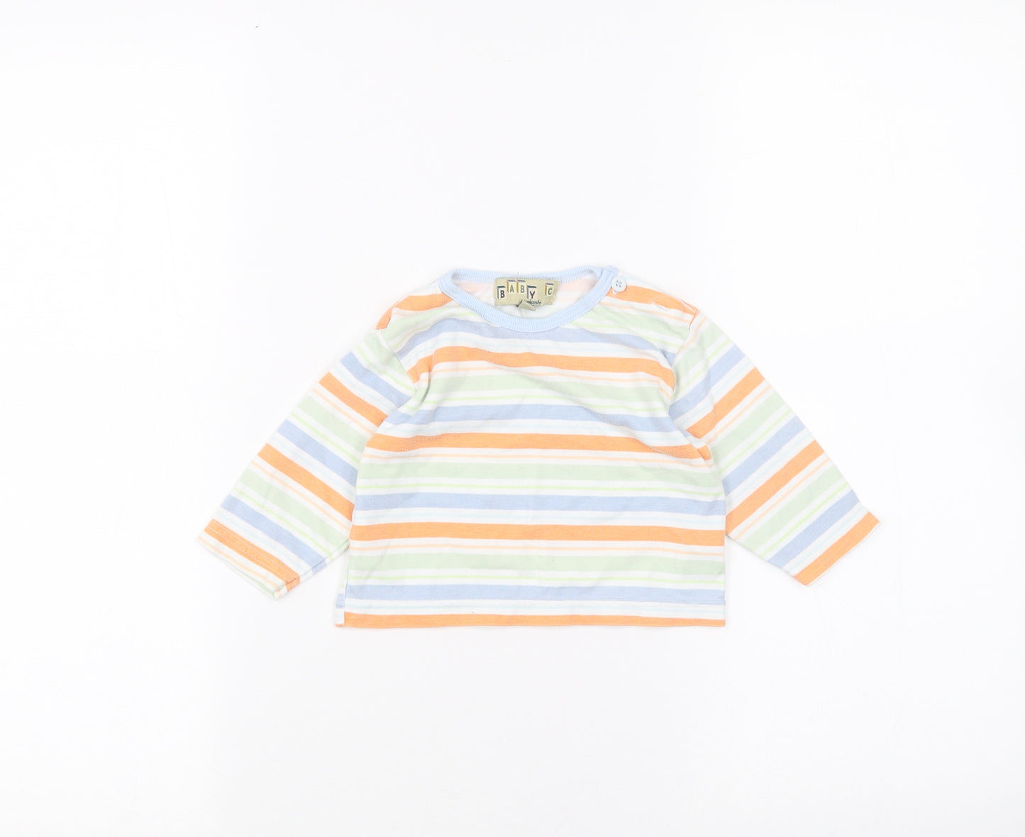 Baby C Baby White Striped  Basic T-Shirt Size 3-6 Months