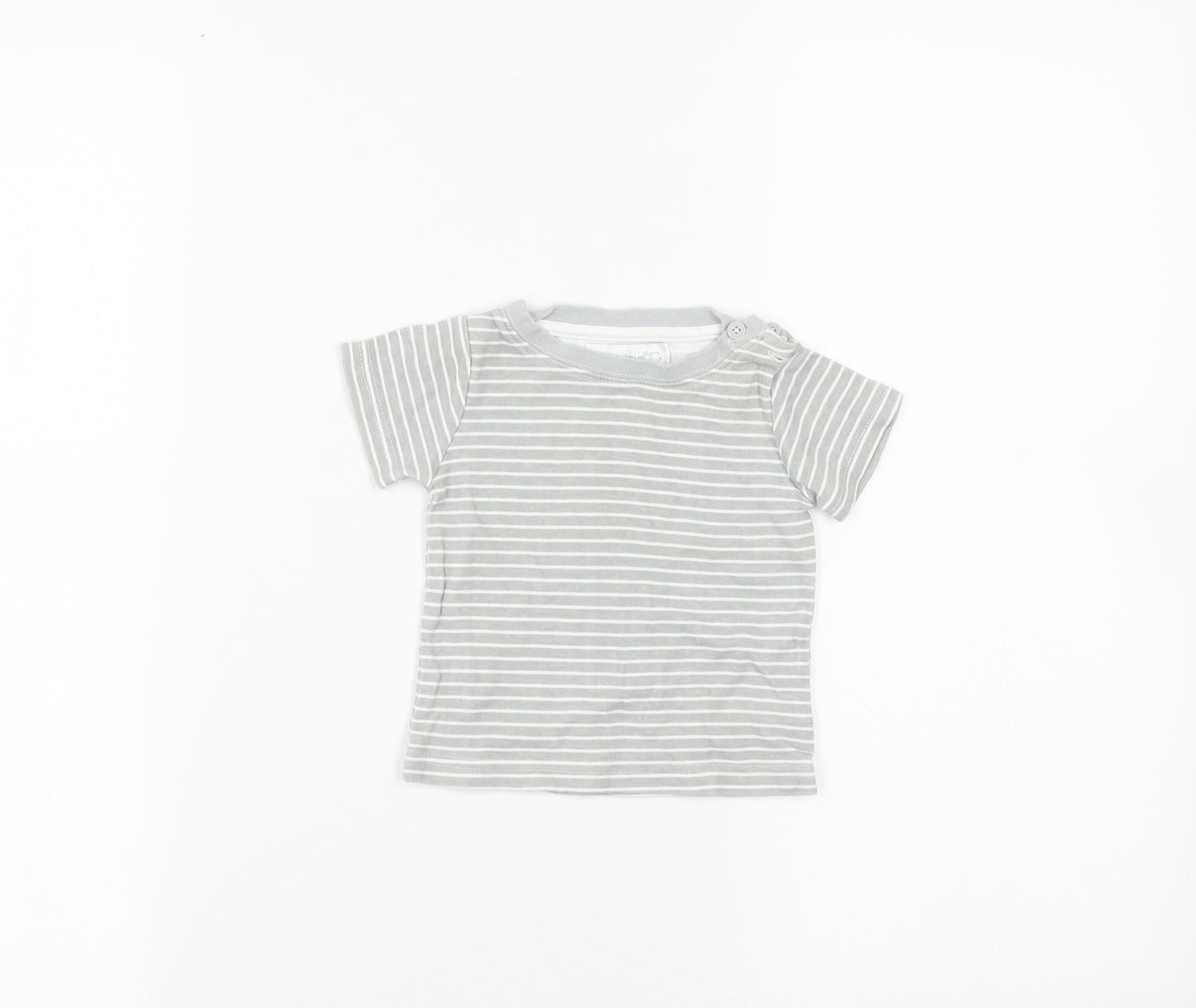 Earlydays Baby Grey Striped  Basic T-Shirt Size 6-9 Months