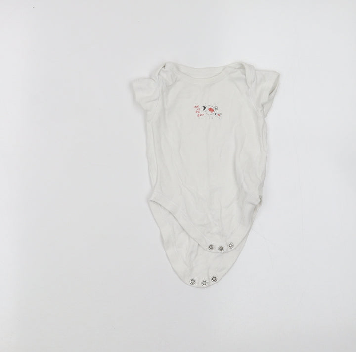 George Baby White Babygrow One-Piece Size 3-6 Months