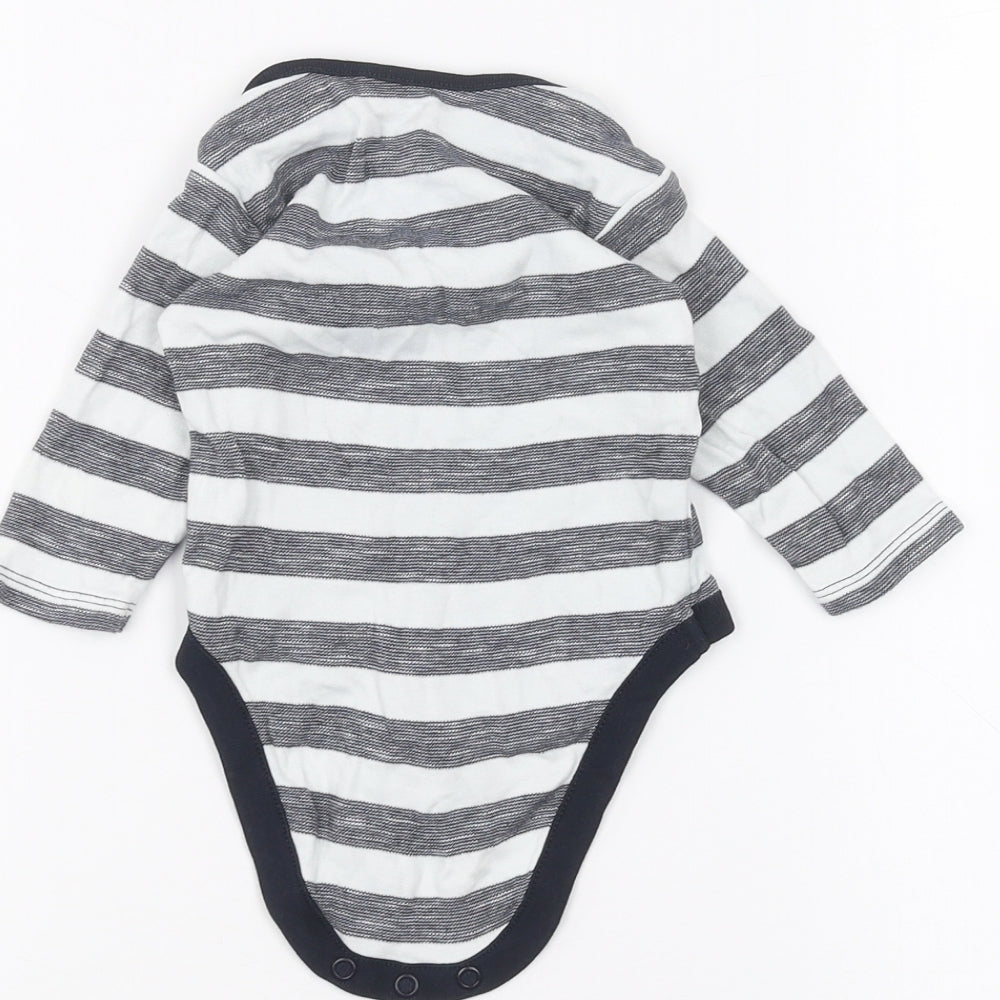 NEXT Baby White Striped  Babygrow One-Piece Size 3-6 Months