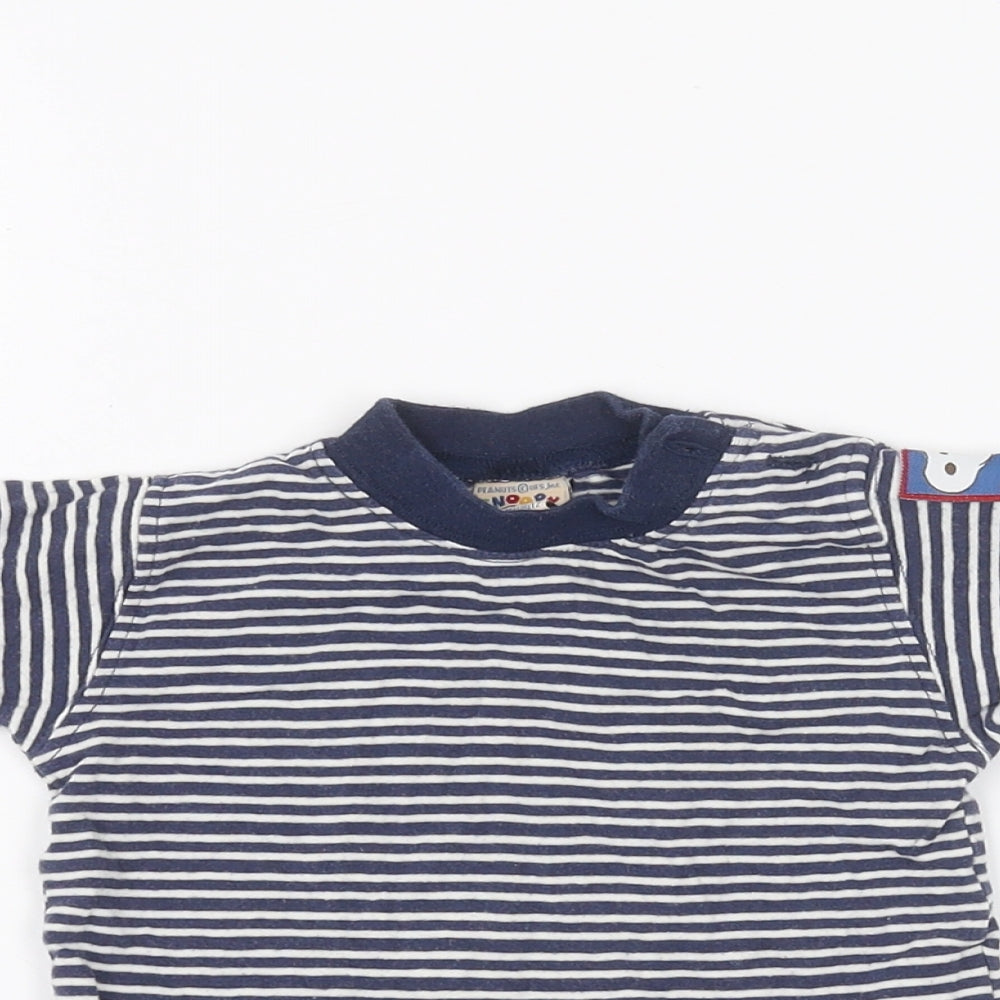 Snoopy Baby Blue Striped  Basic T-Shirt Size 0-3 Months