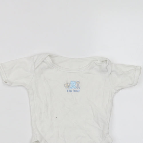 Mothercare Baby White   Babygrow One-Piece Size 3-6 Months