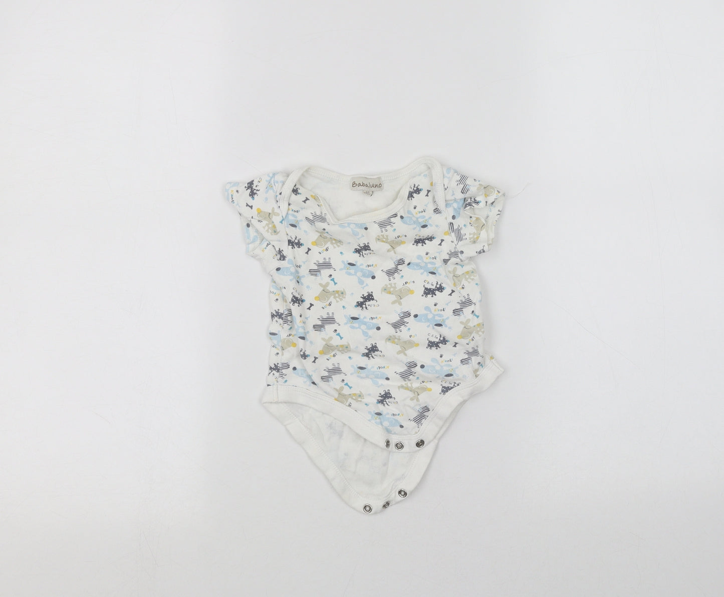 Babaluno Baby White   Babygrow One-Piece Size 3-6 Months