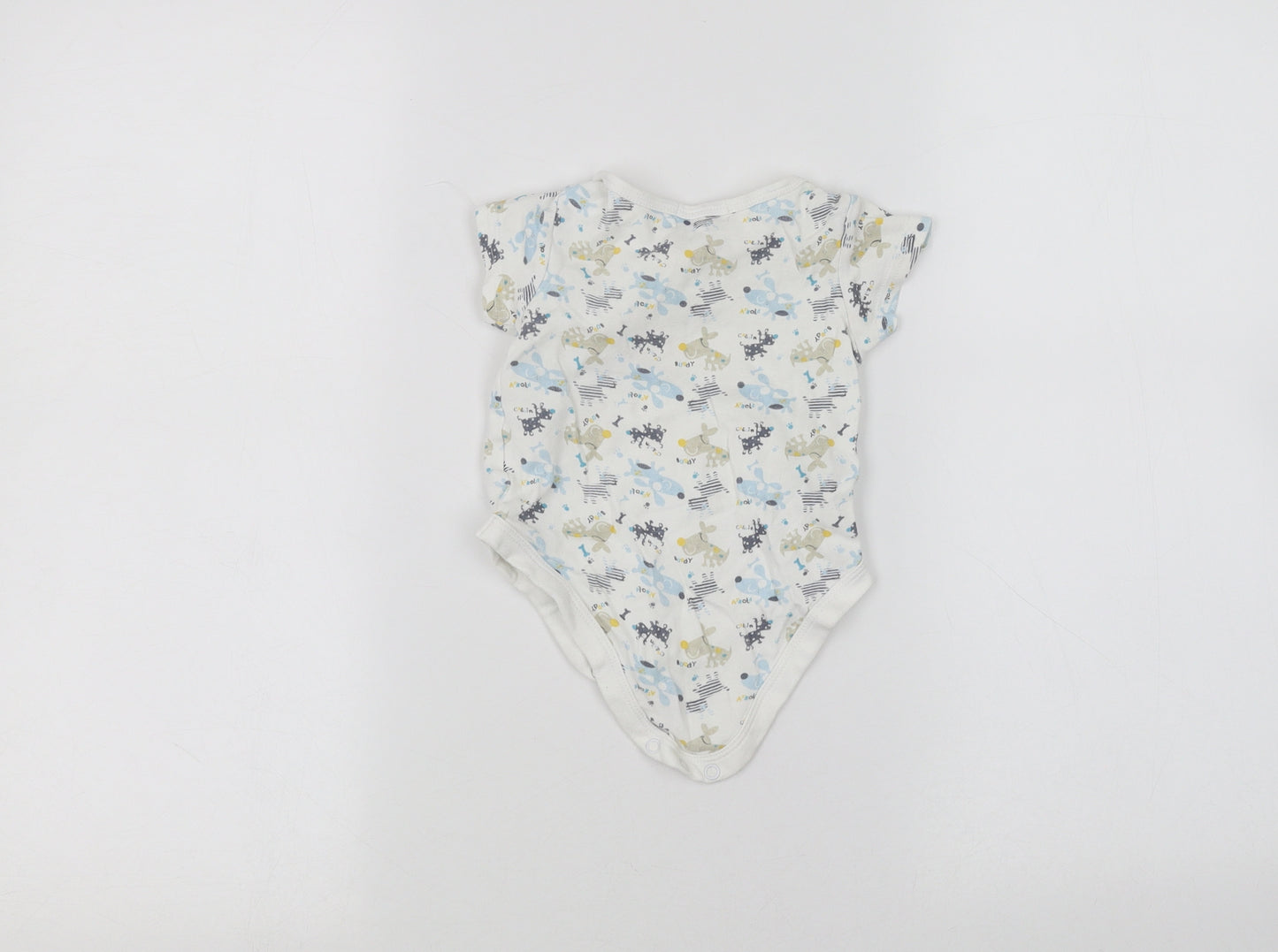 Babaluno Baby White   Babygrow One-Piece Size 3-6 Months