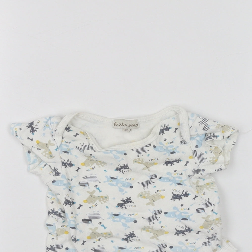 Babaluno Baby White   Babygrow One-Piece Size 3-6 Months
