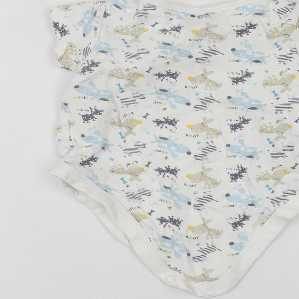 Babaluno Baby White   Babygrow One-Piece Size 3-6 Months