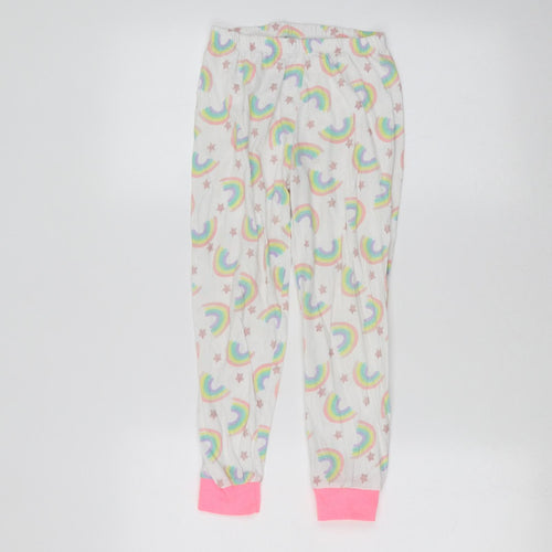Primark Girls White   Sweatpants Trousers Size 7-8 Years
