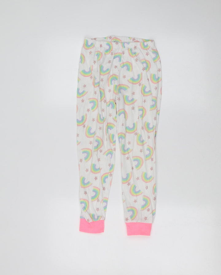 Primark Girls White   Sweatpants Trousers Size 7-8 Years