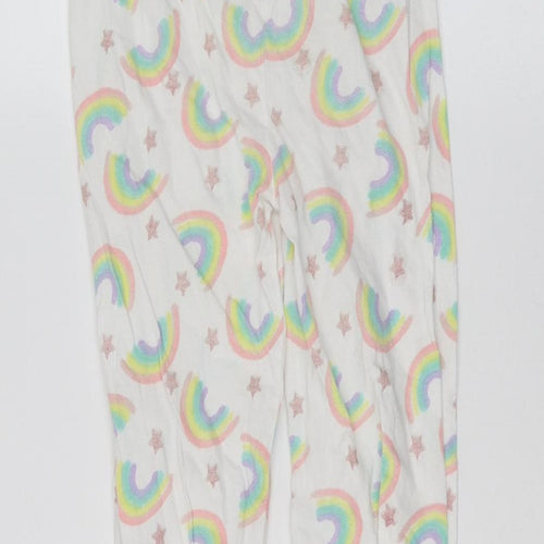 Primark Girls White   Sweatpants Trousers Size 7-8 Years