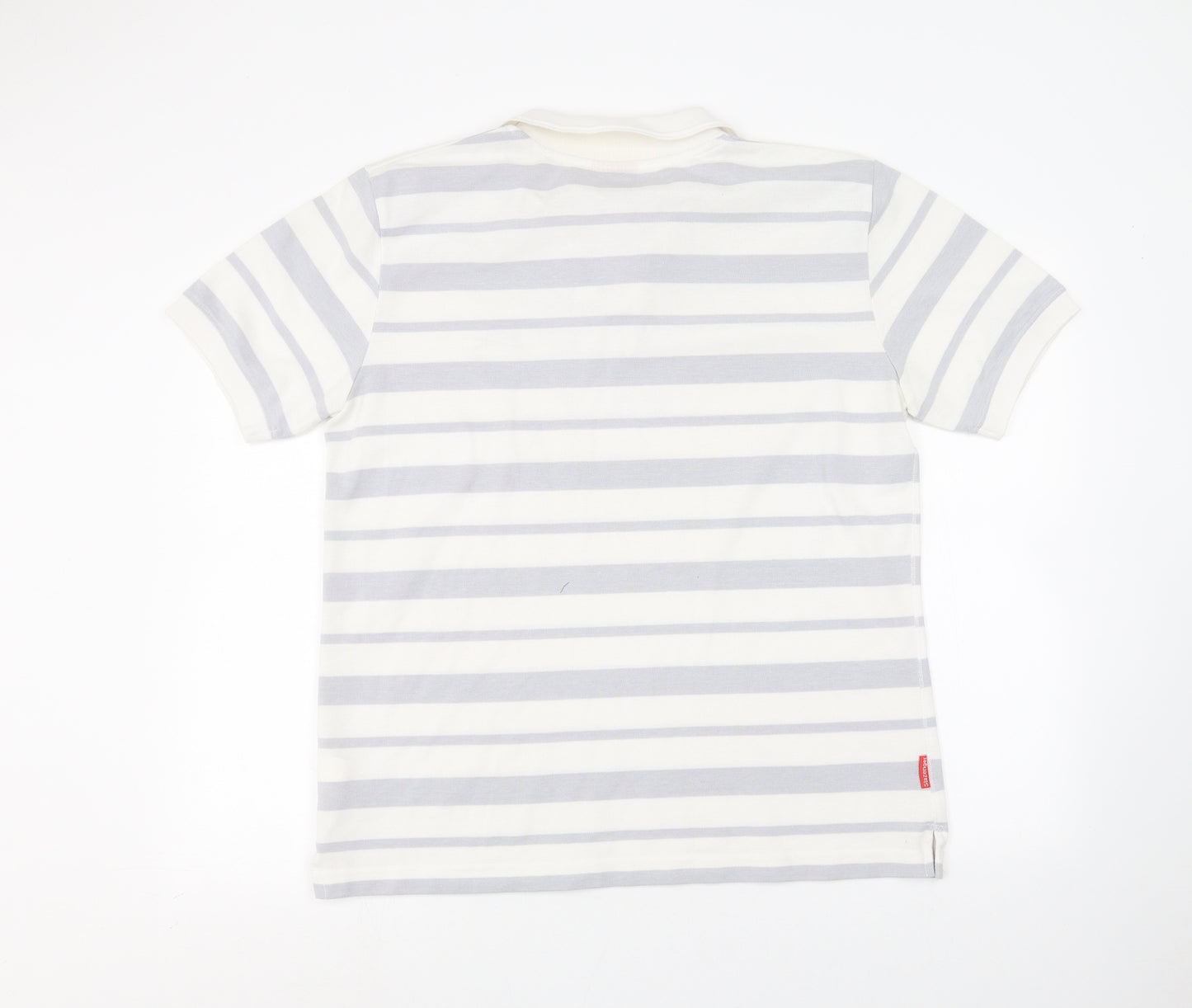 Slazenger Mens White Striped   Polo Size L