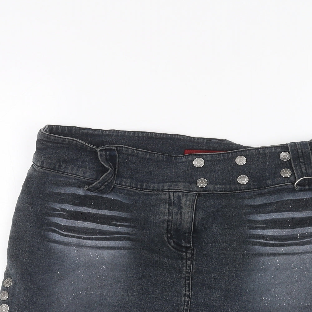 River Island Womens Blue  Denim Mini Skirt Size 12