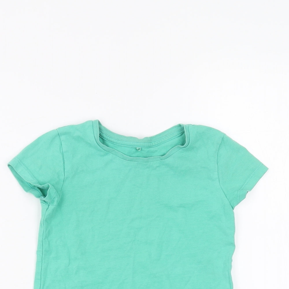 George Girls Green   Basic T-Shirt Size 3-4 Years