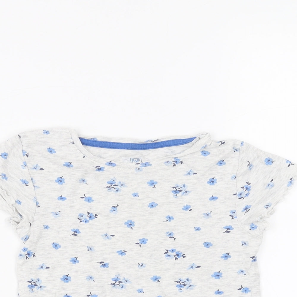 F&F Girls Grey   Basic T-Shirt Size 3-4 Years