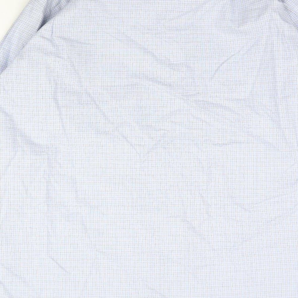 Greenwoods Mens Blue Plaid   Dress Shirt Size L