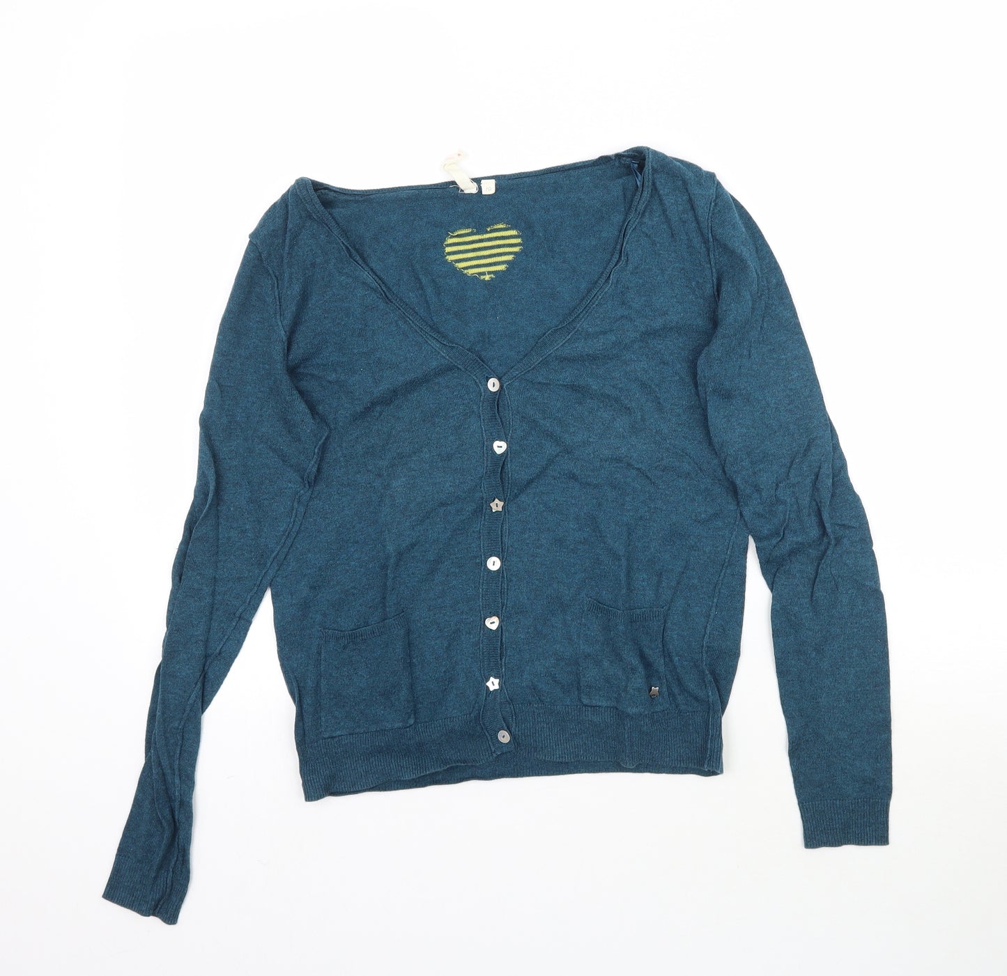 White Stuff Womens Blue  Knit Cardigan Jumper Size 10