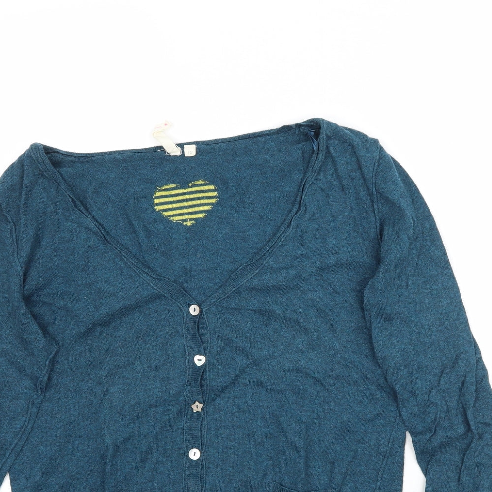 White Stuff Womens Blue  Knit Cardigan Jumper Size 10