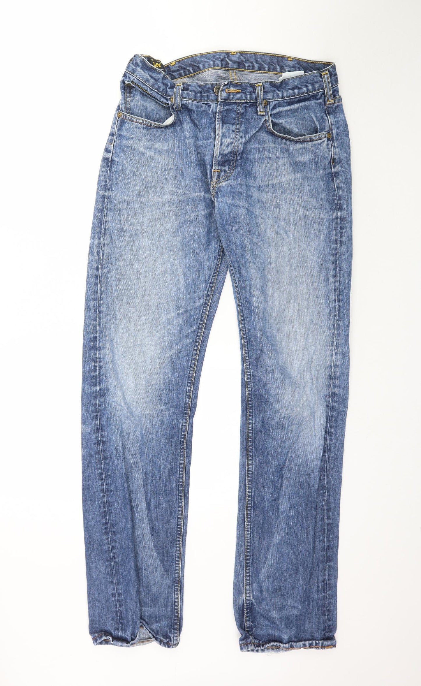 Lee Mens Blue  Denim Straight Jeans Size 32 in L33 in