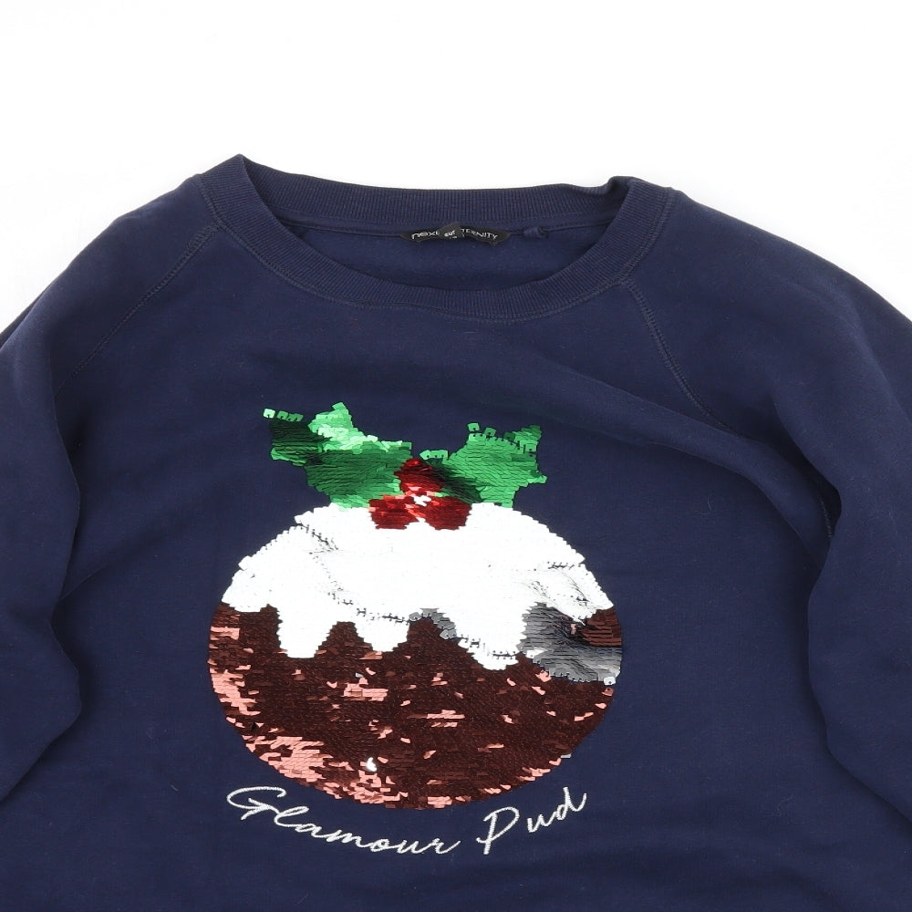 NEXT Womens Blue   Pullover Sweatshirt Size 20  - Christmas Pudding