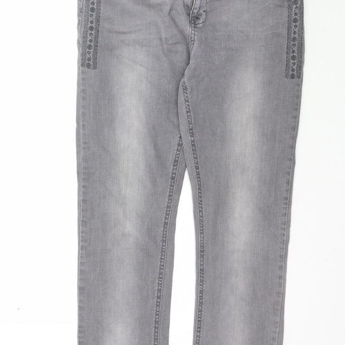 BHS Womens Grey  Denim Skinny Jeans Size 14 L29 in - Slim leg