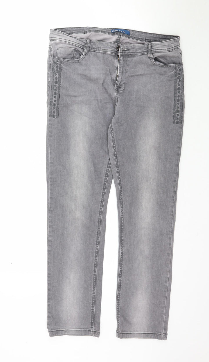 BHS Womens Grey  Denim Skinny Jeans Size 14 L29 in - Slim leg