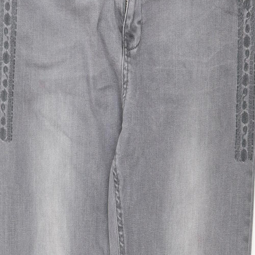 BHS Womens Grey  Denim Skinny Jeans Size 14 L29 in - Slim leg