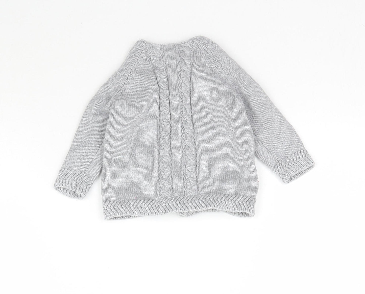 TU Girls Grey  Knit Cardigan Jumper Size 0-3 Months  - Animals