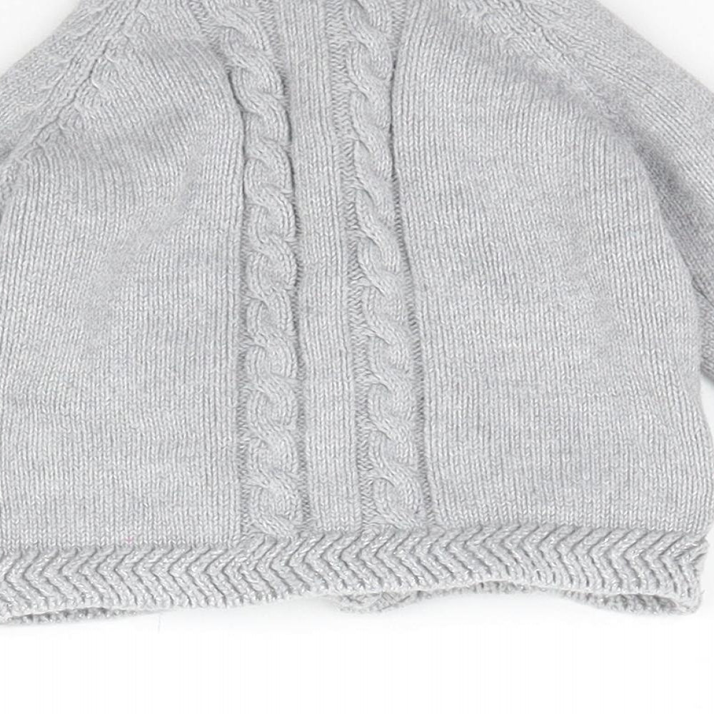 TU Girls Grey  Knit Cardigan Jumper Size 0-3 Months  - Animals