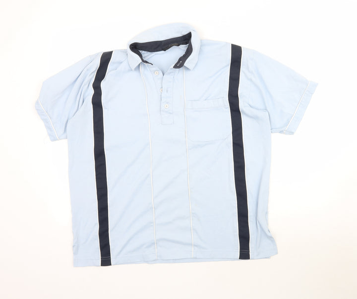 Peter Gribby Mens Blue Button-Up Size L