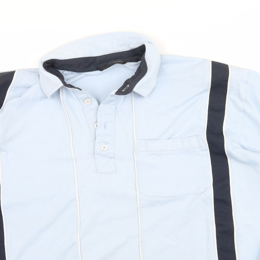 Peter Gribby Mens Blue    Button-Up Size L