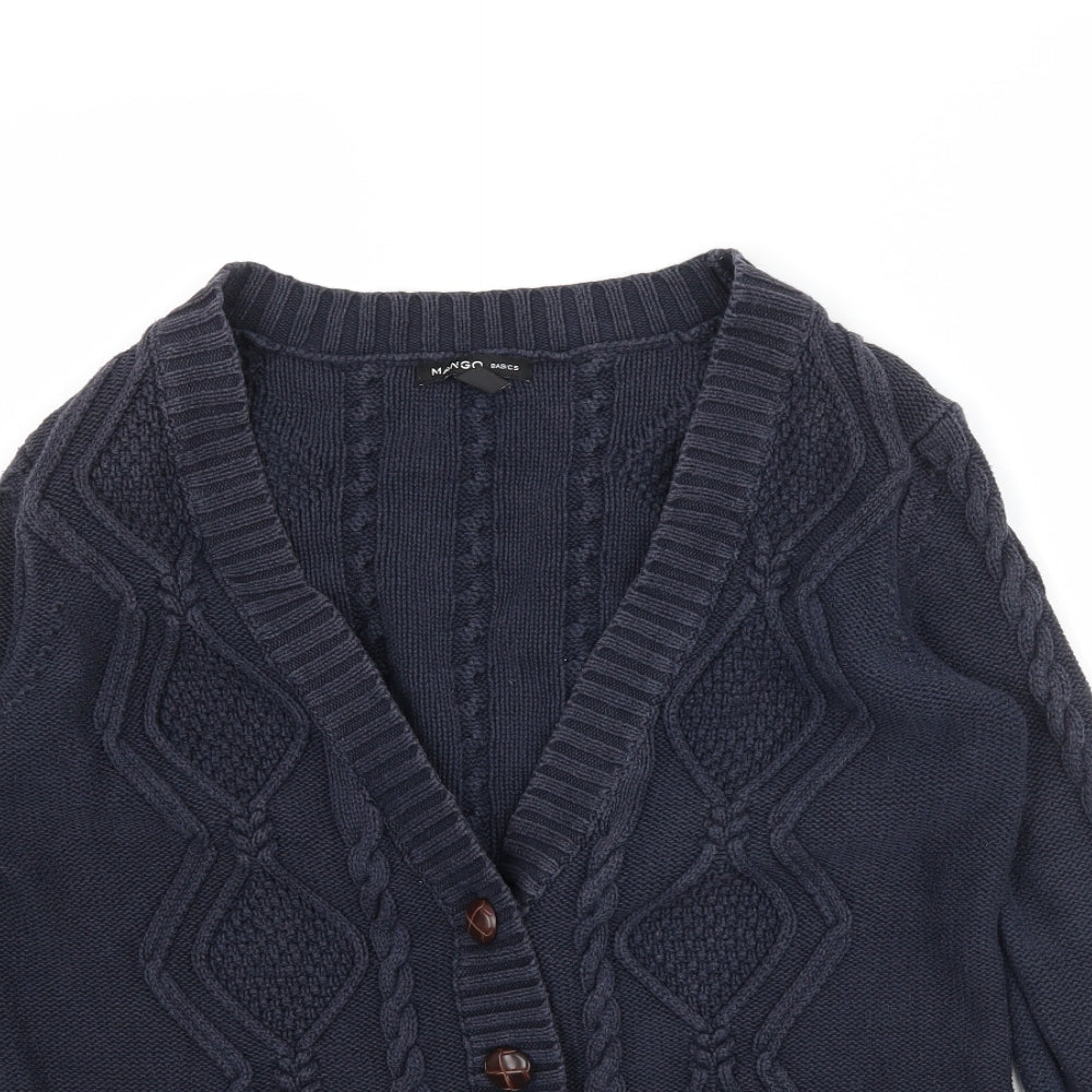 Mango Womens Blue  Knit Cardigan Jumper Size M