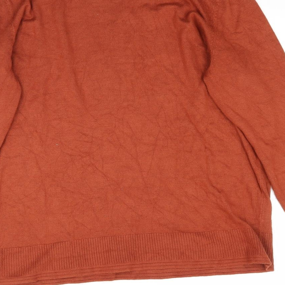 TU Womens Orange  Knit Pullover Jumper Size 16