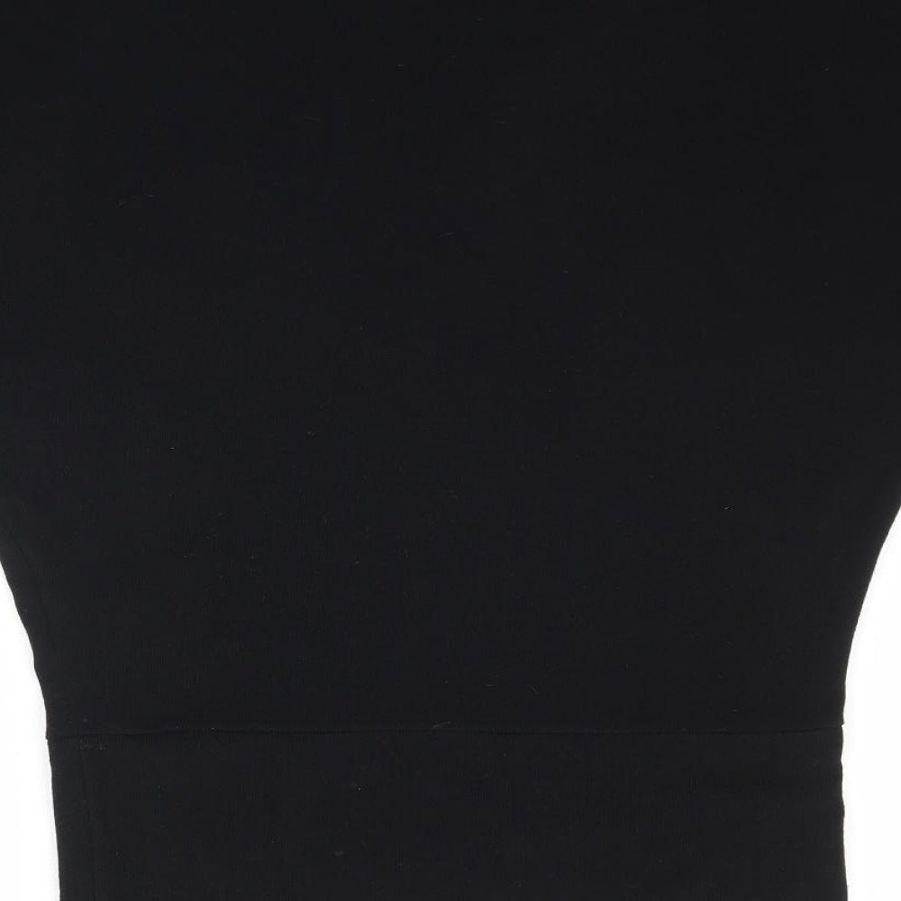 Parisian Womens Black  Knit Basic Blouse Size 8  - Bat wing