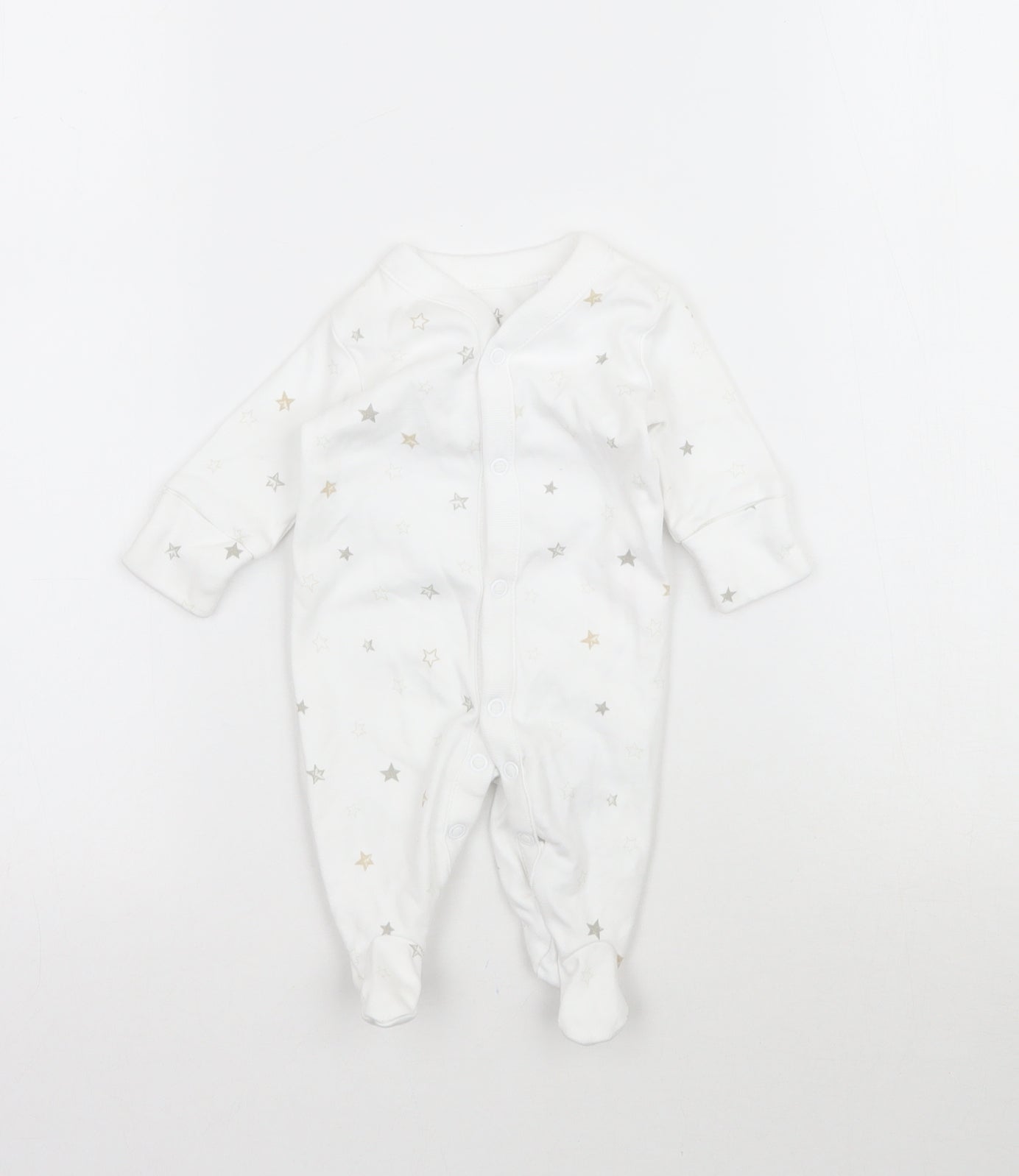 NEXT Baby White   Babygrow One-Piece Size Newborn  - Star pattern