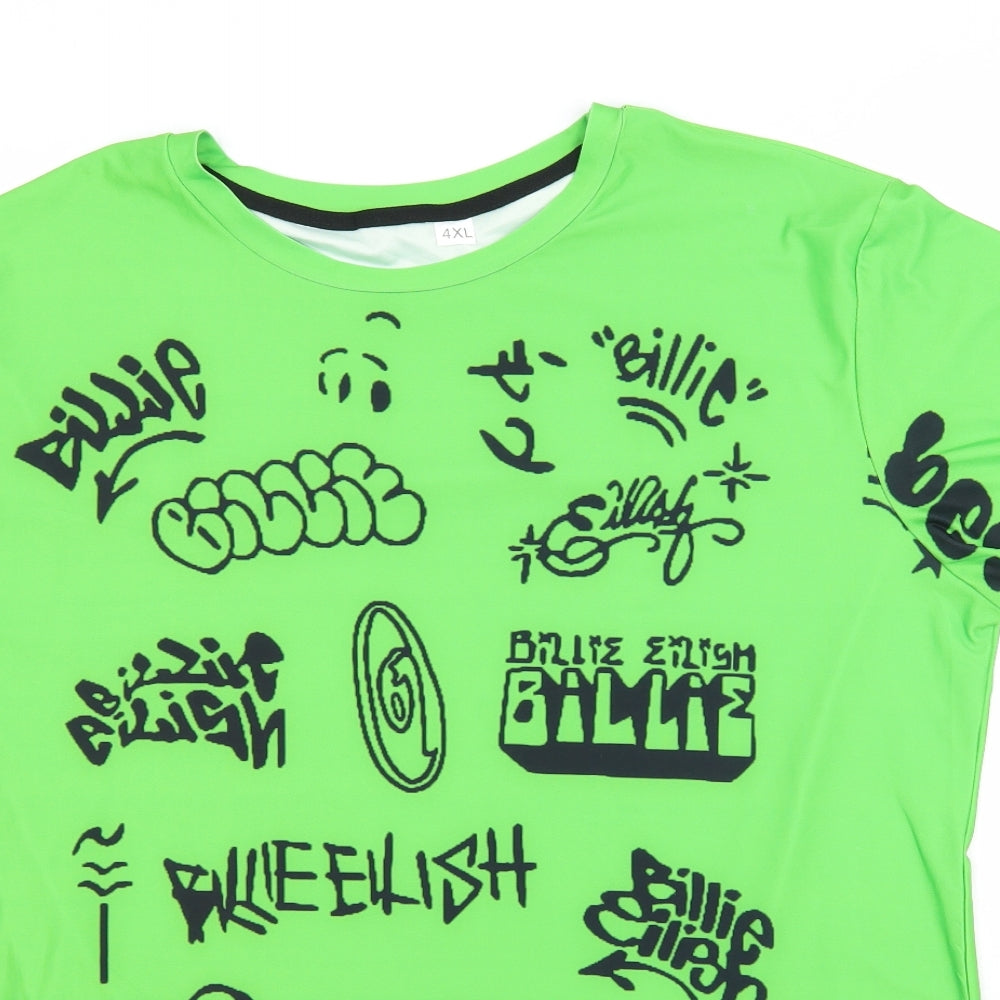 Billie Eilish Womens Green   Basic T-Shirt Size 4XL  - Billie Eilish
