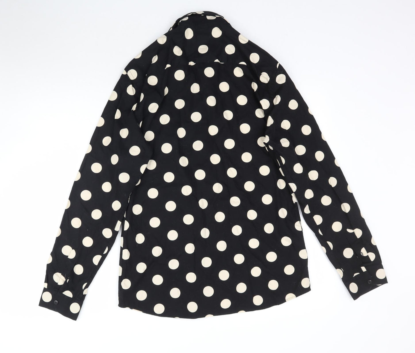 River Island Womens Black Polka Dot  Basic Button-Up Size M