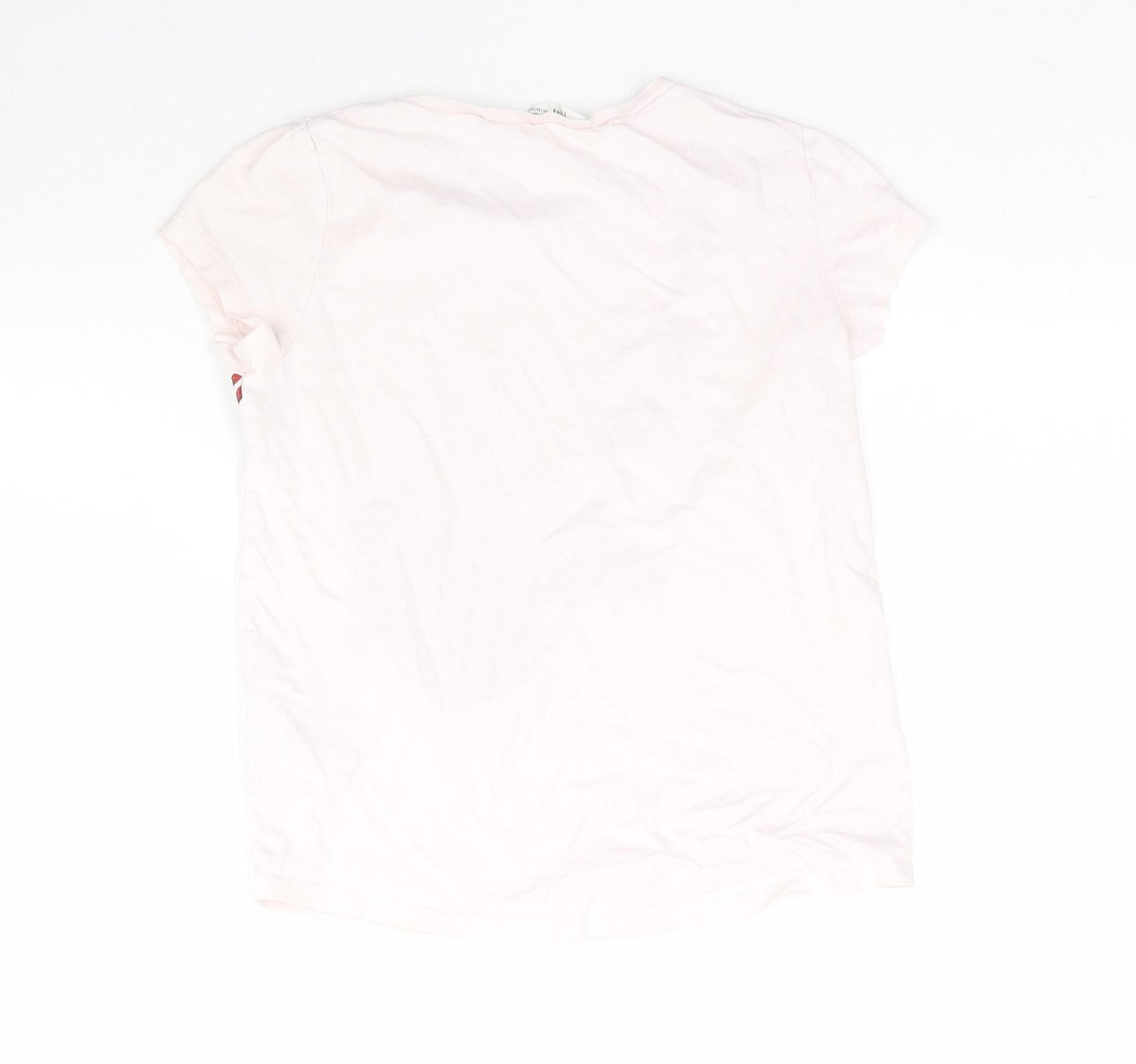H&M Girls Pink   Basic T-Shirt Size 9-10 Years  - Love heart cat handbag