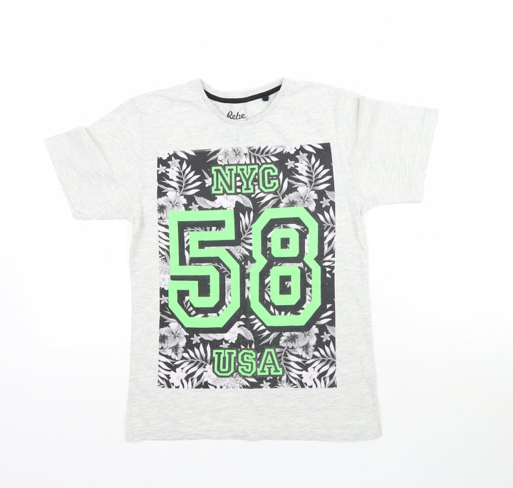 Rebel Boys Grey Basic T-Shirt Size 10-11 Years - NYC 58