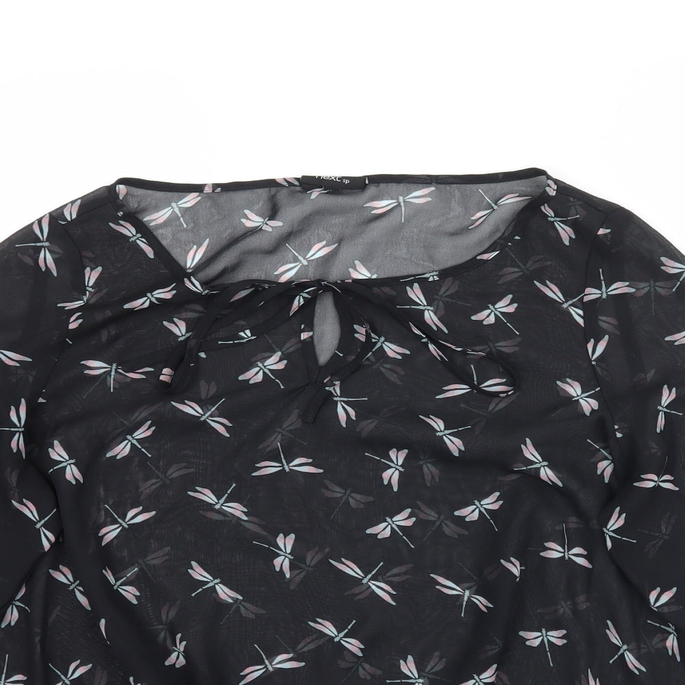 NEXT Womens Black  Mesh Basic Blouse Size 10