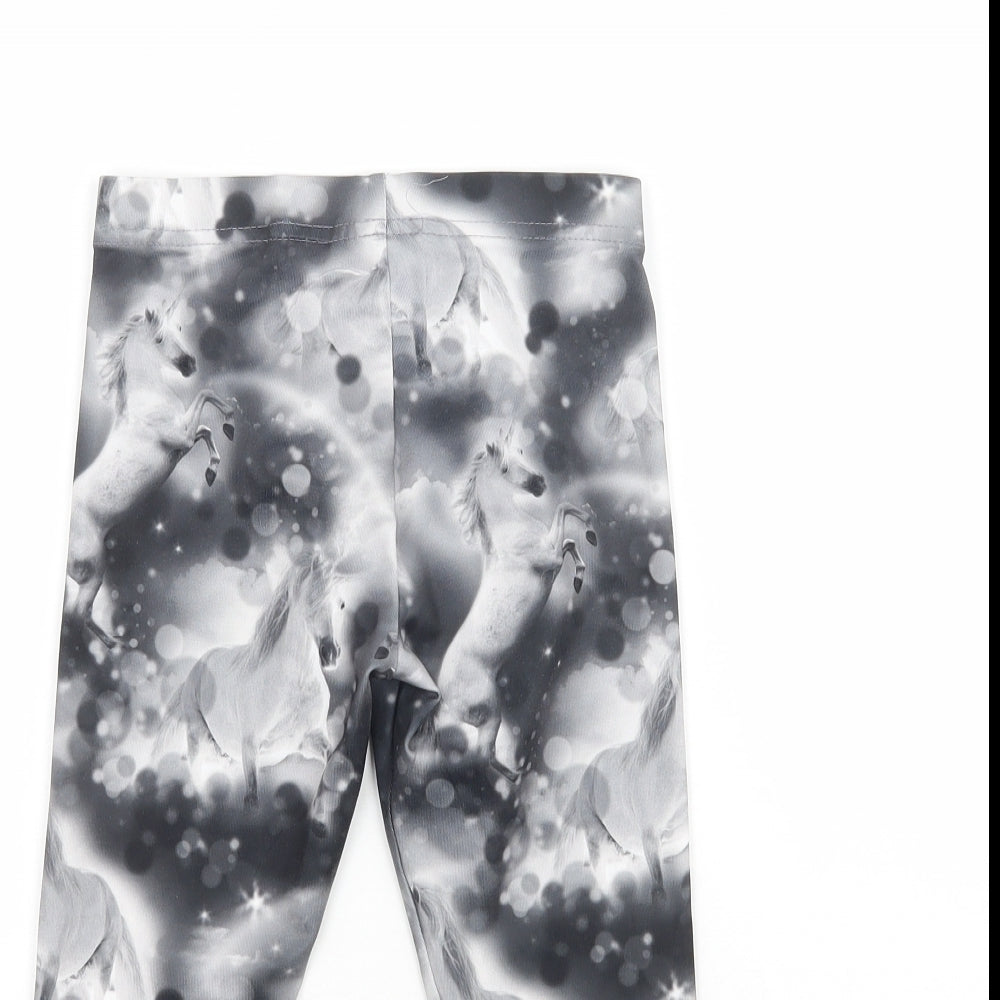 NEXT Girls Grey   Jogger Trousers Size 6 Years - Unicorn Leggings