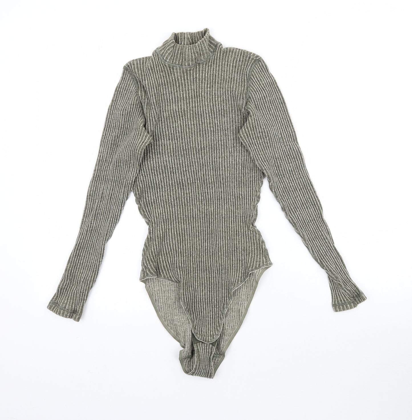 Marks and Spencer Womens Green  Knit Pullover Jumper Size 12  - Ribbed Bodysuit