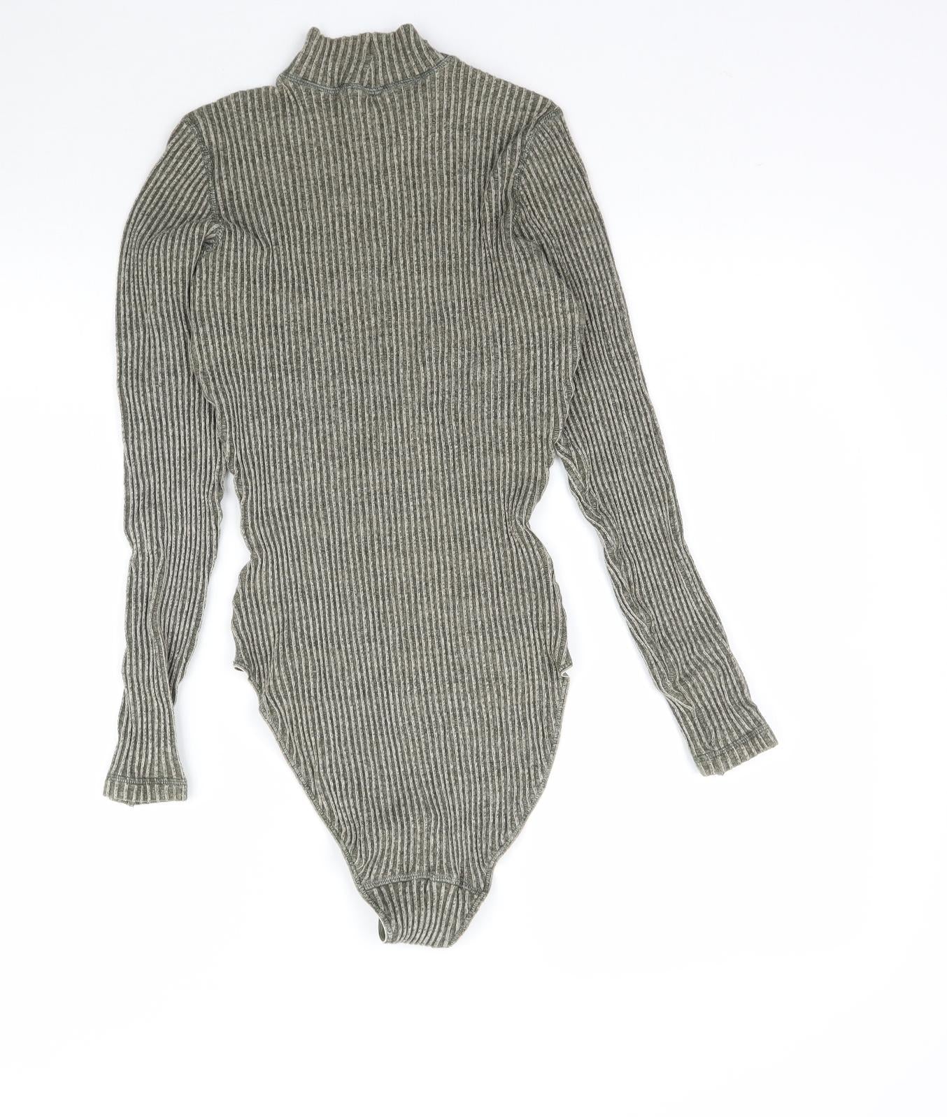 Marks and Spencer Womens Green  Knit Pullover Jumper Size 12  - Ribbed Bodysuit