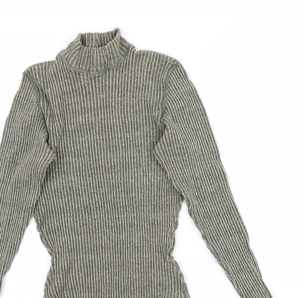 Marks and Spencer Womens Green  Knit Pullover Jumper Size 12  - Ribbed Bodysuit