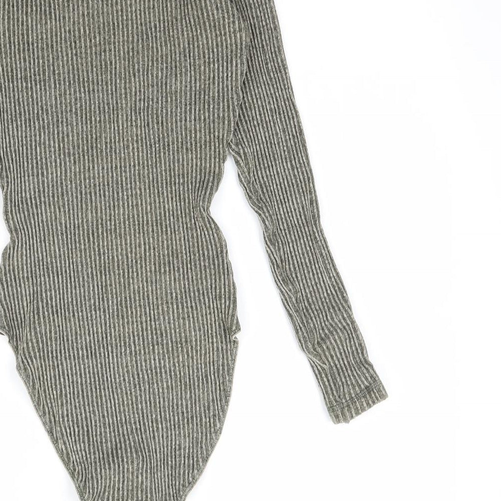 Marks and Spencer Womens Green  Knit Pullover Jumper Size 12  - Ribbed Bodysuit