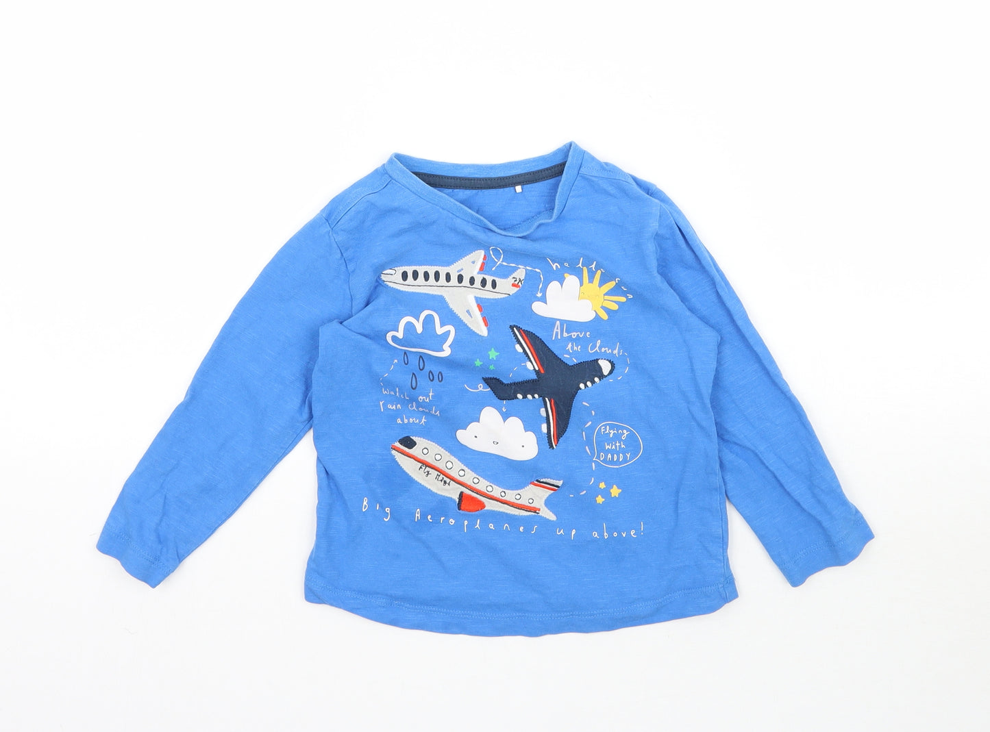 Mini Club Boys Blue   Basic T-Shirt Size 3-4 Years  - Plane Planes