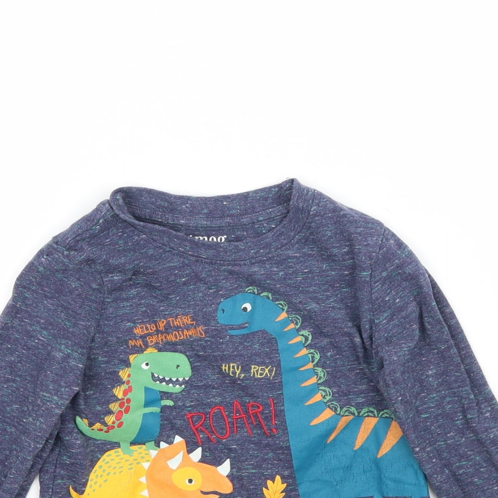 Nutmeg Boys Blue   Basic T-Shirt Size 18-24 Months  - Dinosaur