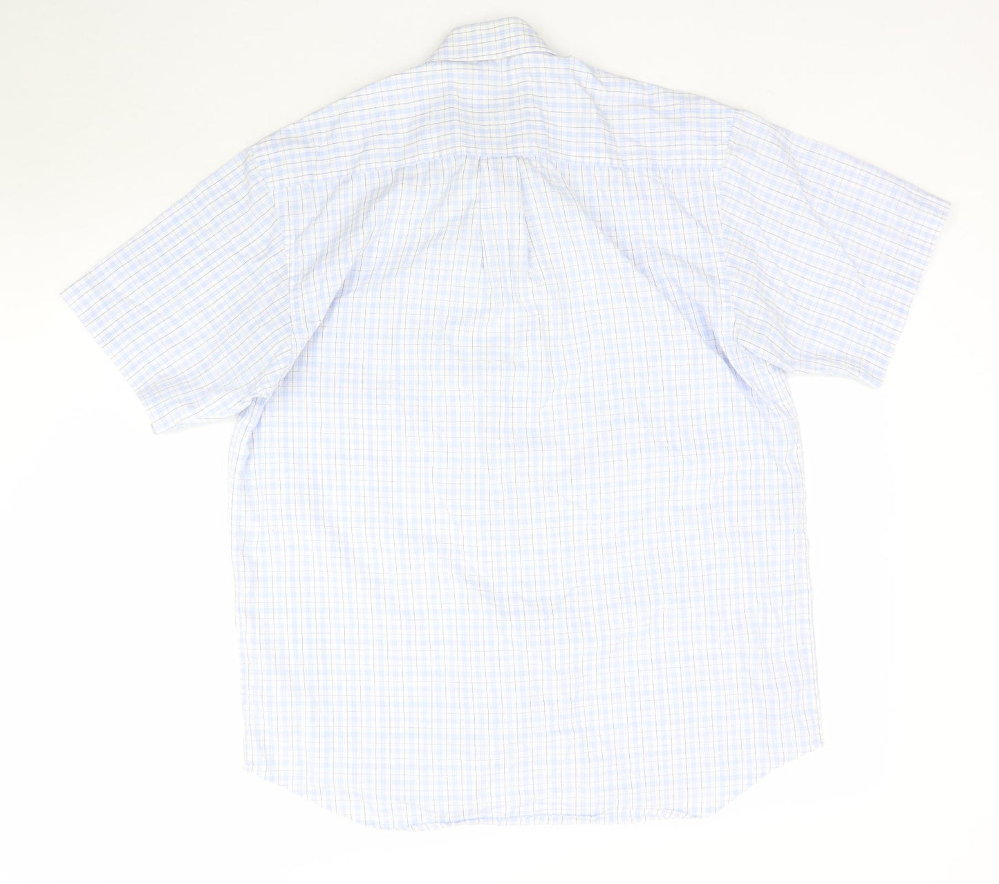 Armando Mens Blue Plaid   Button-Up Size 16