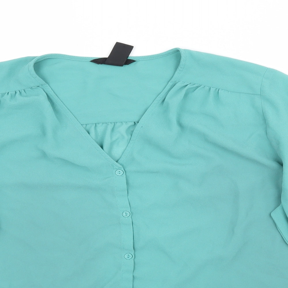 H&M Womens Green   Basic Blouse Size 8