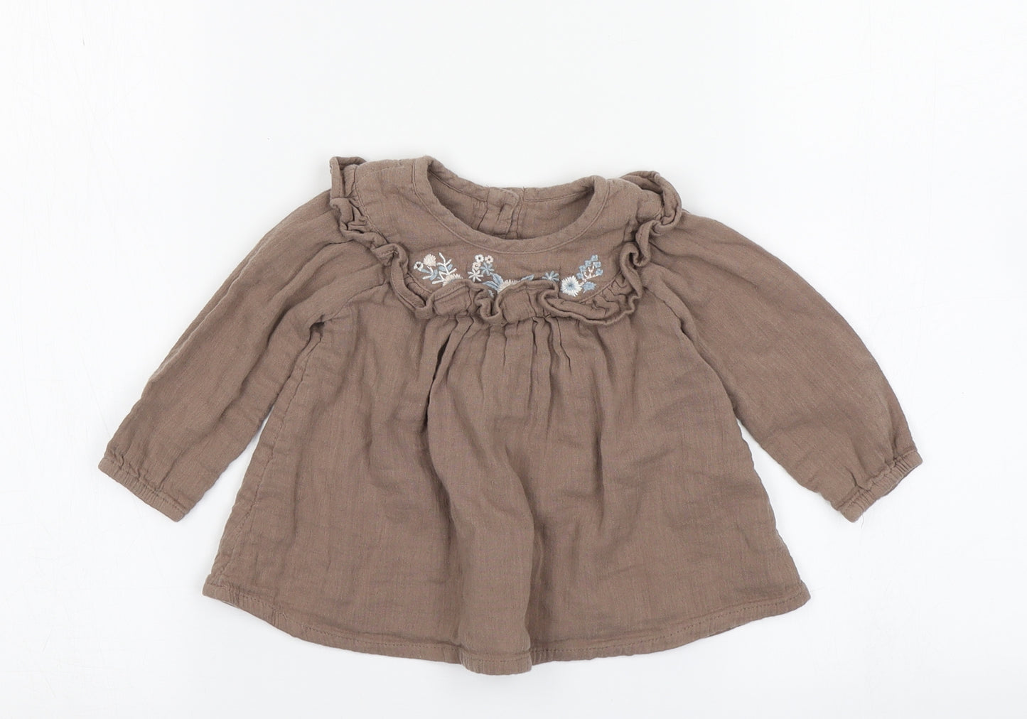 George Girls Brown   Basic Blouse Size 6-9 Months