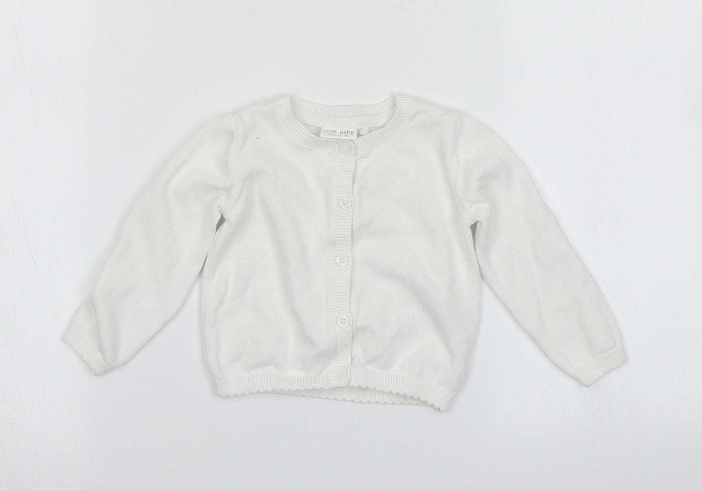 NEXT Girls White  Knit Cardigan Jumper Size 6-9 Months